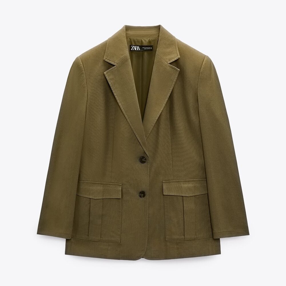 Zara Blazer with Patch Pockets - Picture 2 of 8